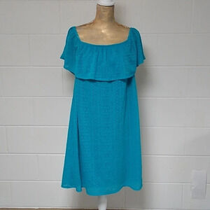 APT 9 ON OR OFF SHOULDER BURNOUT LINED MIDI KNEE LENGTH DRESS